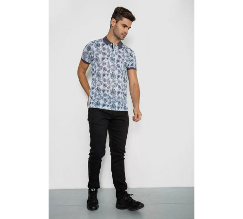 Поло чоловіче з принтом, колір біло-зелений, 247R311