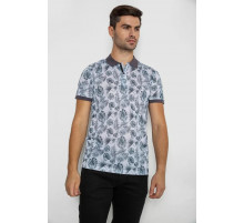 Поло чоловіче з принтом, колір біло-зелений, 247R311