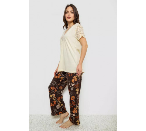 Женская пижама с принтом, цвет желтый, 243R1600-008