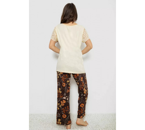 Женская пижама с принтом, цвет желтый, 243R1600-008