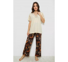 Женская пижама с принтом, цвет желтый, 243R1600-008