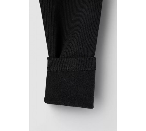 Лосини дитячі утеплені в рубчик, колір чорний, 102R1052