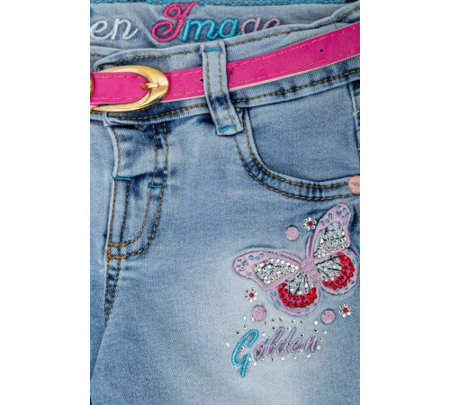 Джинсовые шорты для девочки, цвет темно-голубой, 247R1209