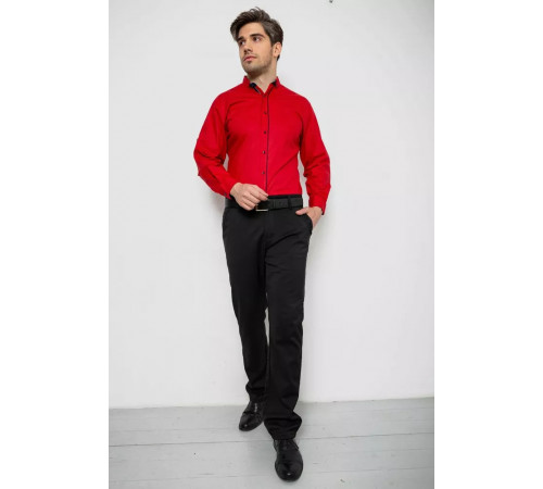 Рубашка мужская с длинным рукавом, цвет красный, 214R16111.