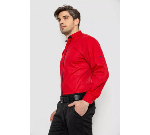 Рубашка мужская с длинным рукавом, цвет красный, 214R16111.