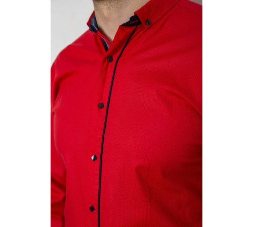 Рубашка мужская с длинным рукавом, цвет красный, 214R16111.