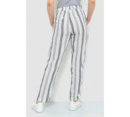 Брюки женские в полоску, цвет молочно-серый, 244R040