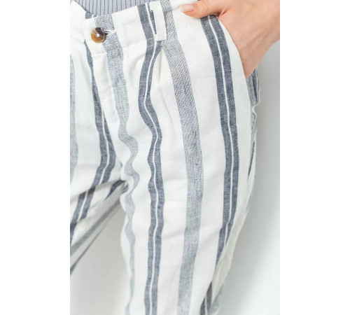 Брюки женские в полоску, цвет молочно-серый, 244R040
