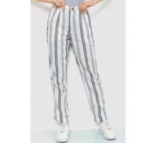Брюки женские в полоску, цвет молочно-серый, 244R040