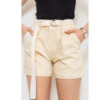 Шорти жіночі з ременем, колір світло-бежевий, 214R639