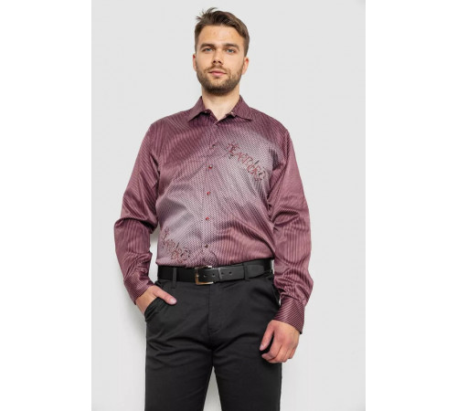 Сорочка чоловіча з принтом, колір бордовий, 214R5829