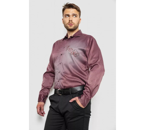 Сорочка чоловіча з принтом, колір бордовий, 214R5829