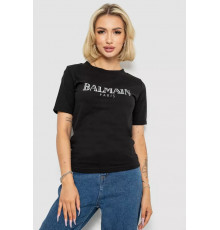 Футболка жіноча з принтом, колір чорний, 238R01640