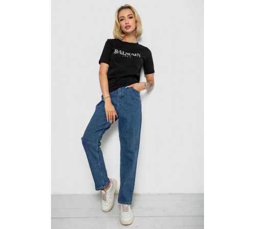 Женская футболка с принтом, цвет черный, 238R01640