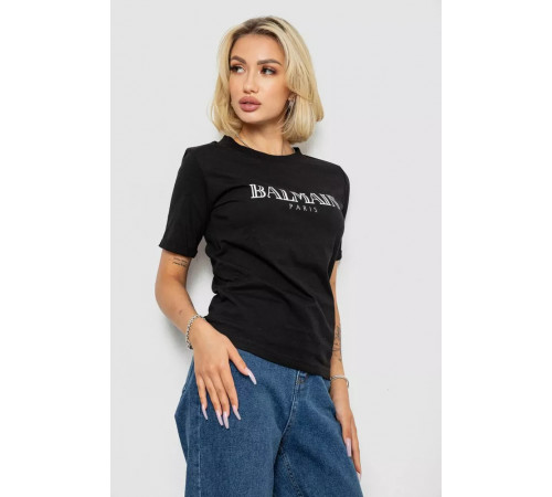 Женская футболка с принтом, цвет черный, 238R01640