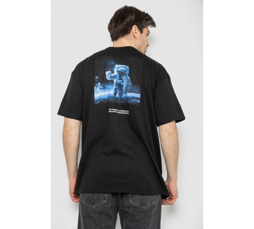 Футболка чоловіча з принтом, колір чорний, 244R2125