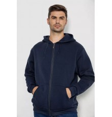 Кофта мужская на флисе с капюшоном, цвет темно-синий, 244R2493.
