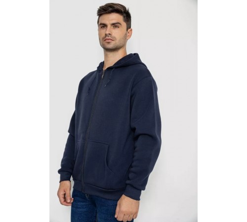 Кофта мужская на флисе с капюшоном, цвет темно-синий, 244R2493. Кофта мужская на флисе с капюшоном, цвет темно-синий, 244R2493.
