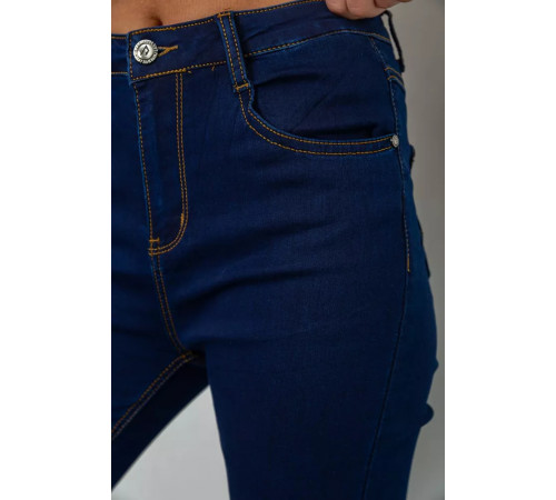 Джинси жіночі однотонні стрейч, колір синій, 244R107