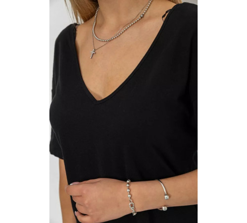 Футболка ошатна, колір чорний, 244R091