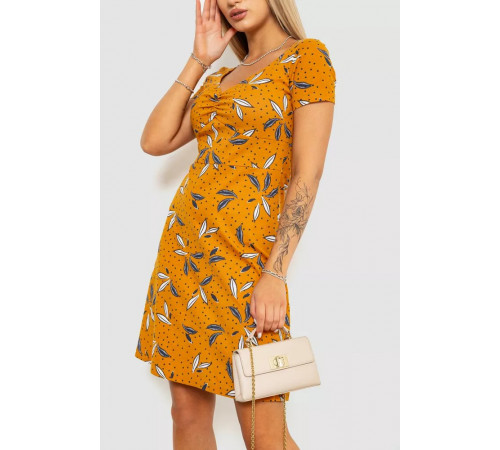 Сукня з повсякденним принтом, колір коричневий, 244R283