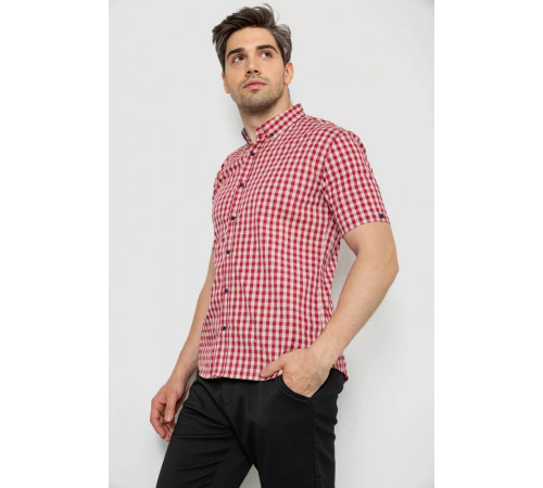 Сорочка чоловіча в клітку, колір червоний, 214R832