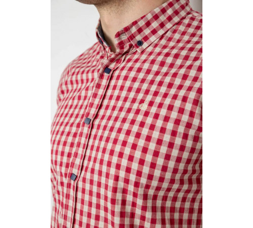 Сорочка чоловіча в клітку, колір червоний, 214R832