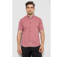 Рубашка мужская в клетку, цвет красный, 214R832