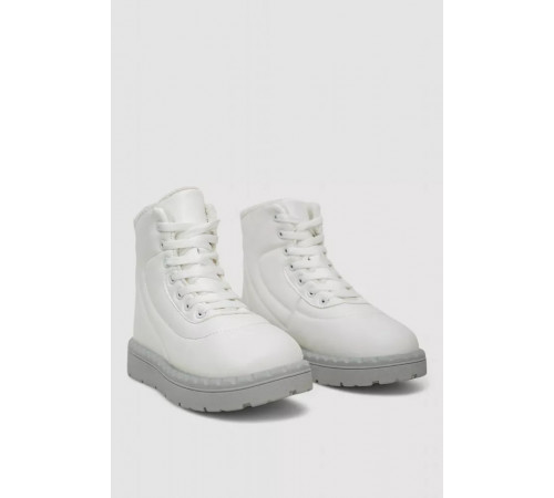 Кроссовки женские зимние на меху, цвет бело-серый, 248RFM12