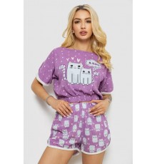 Женская пижама с принтом, цвет фиолетовый, 243R15236