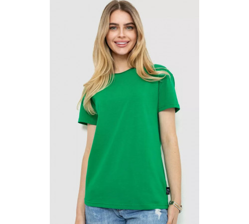 Женская футболка однотонная, цвет зеленый, 102R5248