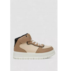 Кроссовки женские зимние на меху, цвет бежево-черный, 248RMB04-93