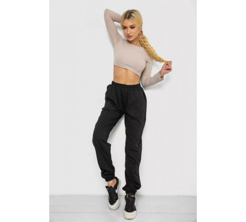 Спортивні штани жіночі, колір чорний, 238R115