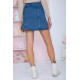 Джинсовая мини-юбка на пуговицах, синего цвета, 164R2218