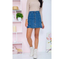 Джинсова міні-спідниця на ґудзиках, синього кольору, 164R2218