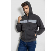 Кофта чоловіча на флісі з капюшоном, колір темно-сірий, 244R2559