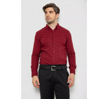 Рубашка мужская с принтом, цвет бордовый, 214R7365-1.