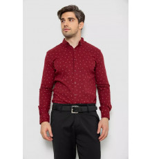 Рубашка мужская с принтом, цвет бордовый, 214R7365-1.