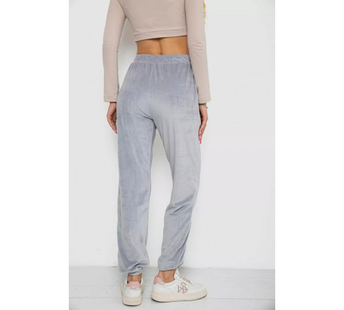 Брюки женские велюровые, цвет серый, 238R58168