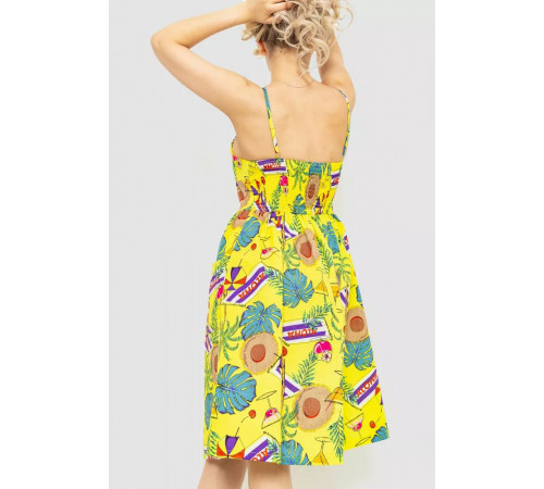 Жіночий сарафан з квітковим принтом, колір жовтий, 221R1932-1