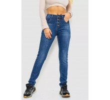 Джинсы женские с потертостями, цвет синий, 214R1417.