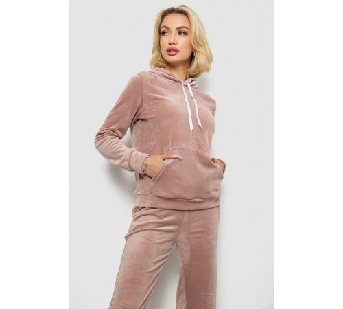 Спортивный костюм женский велюровый, бежевый, 238R58570 Спортивный костюм женский велюровый, бежевый, 238R58570