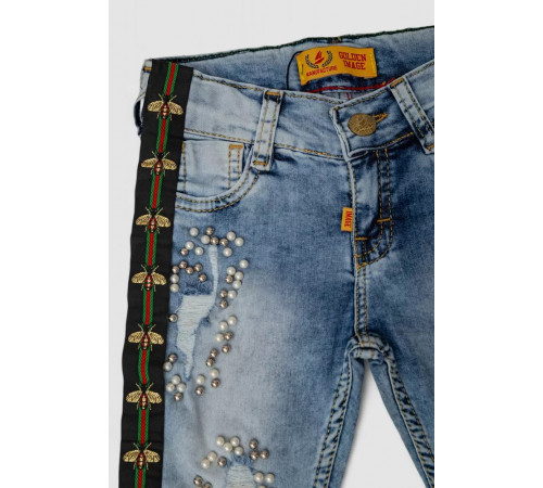 Капри джинсовые для девочек, цвет голубой, 247R2606-1