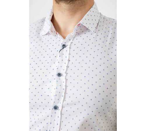 Сорочка чоловіча з принтом, колір білий, 214R6917-4