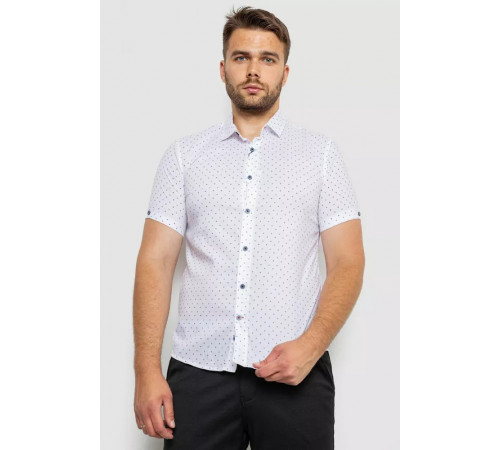 Сорочка чоловіча з принтом, колір білий, 214R6917-4