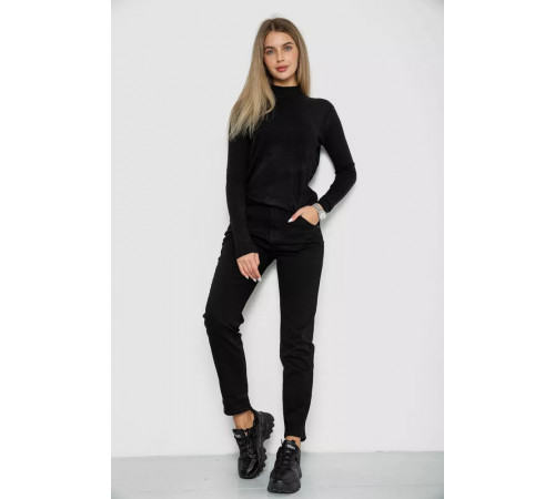 Джинси жіночі стрейч, колір чорний, 182R3022