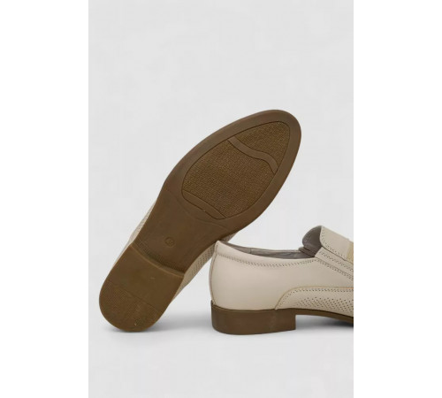 Туфли мужские с перфорацией, цвет бежевый, 243RC1591.