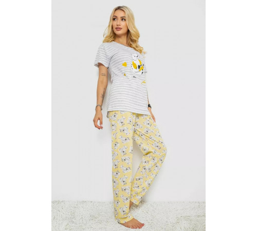 Женская пижама с принтом, цвет серый, 243R3678