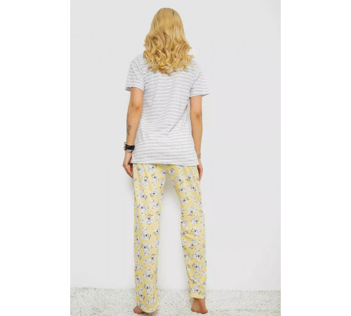 Женская пижама с принтом, цвет серый, 243R3678