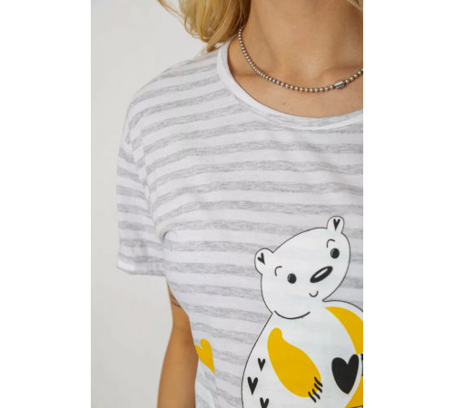 Женская пижама с принтом, цвет серый, 243R3678